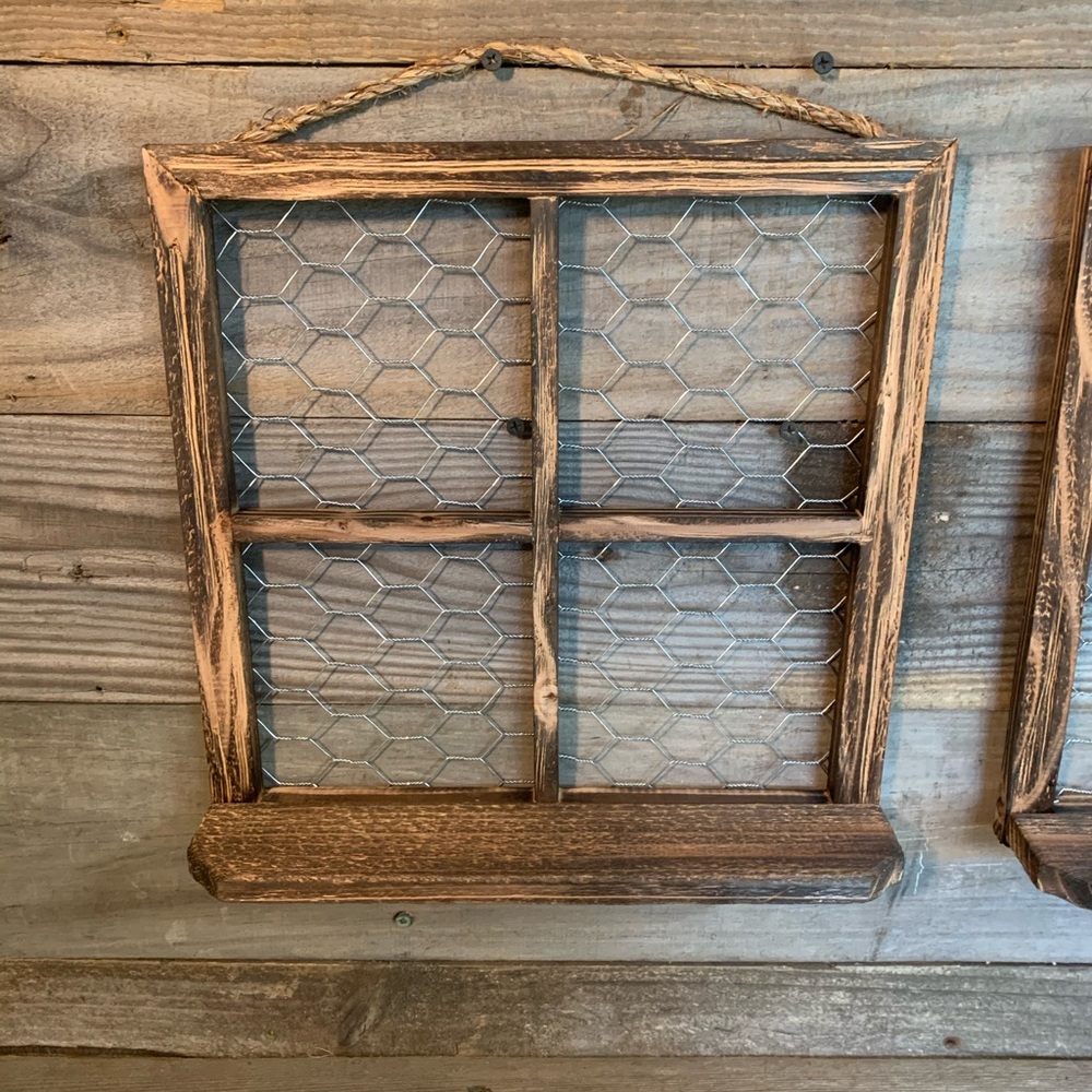 Set Of 2 Farmhouse Chicken Wire Frames W S… - Picture 3 of 4